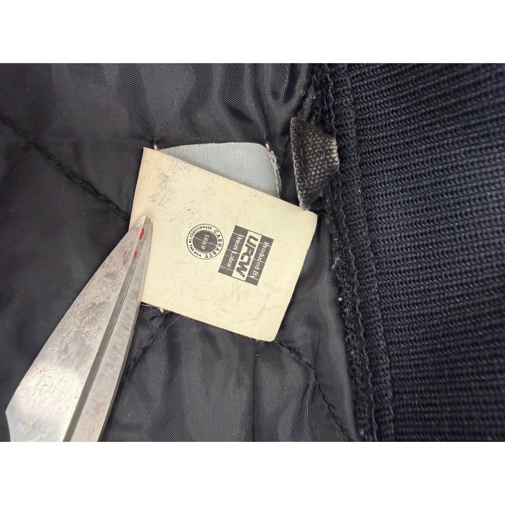 Vintage Carhartt Vest Men's Large Regular Canvas Quilted V02ONX Onyx Made in USA - Picture 8 of 9